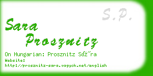 sara prosznitz business card